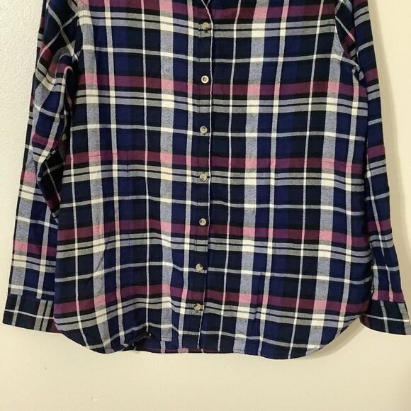 Jachs Girlfriend Boyfriend Fit Outdoorsy Blue Plaid Hiking Camping Fall Shirt M - Picture 3 of 8